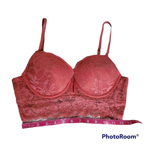 Marilyn Monroe Women's Full-Coverage Longline Lace Bra Rose Bisque Pink Size 36C - Picture 3 of 10